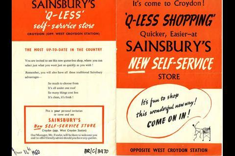 Sainsbury's Croydon store, vintage flyer